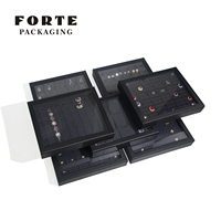 FORTE Plateau de rangement pour bijoux en cuir PU de luxe personnalisé Anneau Pendentif Collier Boucle d'oreille Bracelet Présentoir à bijoux