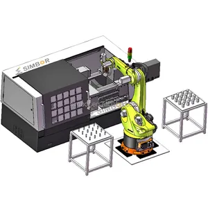 6 Assige Robot Draaibank Cnc Belasting Lossen Verwerking Onderdelen Samenwerking Robot Lossen Spuitgietmachine Load Coördineren Robot