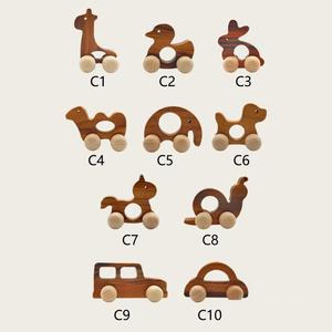 Coches <span class=keywords><strong>de</strong></span> Juguete Educativos para Bebés <span class=keywords><strong>de</strong></span> Madera Maciza Tabby, Color Madera Original, Coches Montessori para Niños - Product Image 2