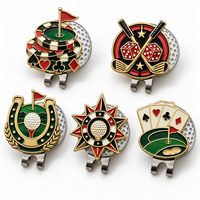 Fabrication sur mesure de marqueurs de balle de golf en émail sur le thème du poker de casino, clip magnétique pour chapeau de golf, accessoires de golf en métal, souvenir pour golfeur, cadeau