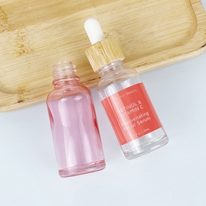 15ml 30ml Bamboo Massager Essential Oil Facial Serum pink Glass <b>Dropper</b> Oil <b>Bottle</b> With Pipettes <b>Dropper</b> - Product Image 1