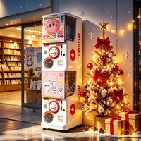 Distributeur automatique de capsules de jouets de style japonais, nouveau modèle, à monnayeur, pour cadeaux de Noël et de fêtes, thème Père Noël