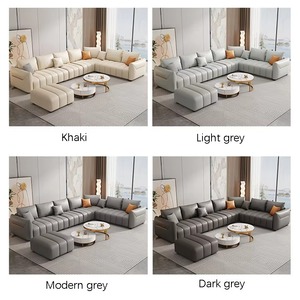 Canapés en <span class=keywords><strong>cuir</strong></span> <span class=keywords><strong>blanc</strong></span> crème modernes haut de gamme pour salon, vente en gros, derniers modèles de meubles de salon, ensemble de canapés sectionnels - Product Image 5