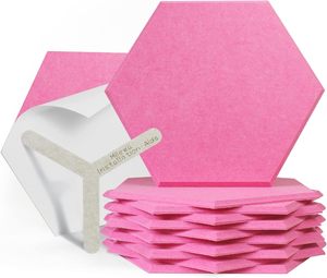 Décorations murales hexagonales auto-adhésives modernes Panneaux acoustiques de conception graphique de modèle 3D pour bureau ou <span class=keywords><strong>studio</strong></span> à domicile - Product Image 1
