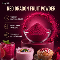 Poudre de fruit du dragon rouge LongBio en vrac, poudre de jus de pitaya naturelle de qualité alimentaire pour boissons, smoothies, bonbons, pâtisseries, fournisseur OEM