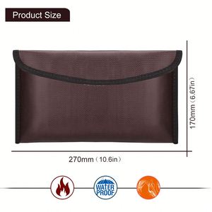 CUSTOM Fireproof PP & Fiberglass <b>Document</b> <b>Bag</b> Office & School Use Cash Envelope Holder Filing Product - Product Image 2