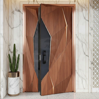 Portes pivotantes en bois massif personnalisées, nouvelles, de sécurité, modernes, pour grande villa, porte extérieure en bois, entrée principale