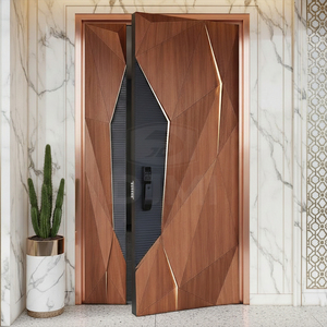Porte Pivotanti in Legno Massello Personalizzate per Villa Moderna, Nuove Porte di Sicurezza Frontali per Ingresso Principale - Product Image 5
