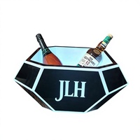 Seau à glace carré à couleurs changeantes pour bière, champagne, vin et autres boissons, idéal pour KTV, fêtes, bars, maison et mariages