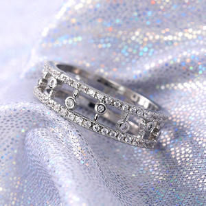 F743 Geometric <b>Eternity</b> Band <b>Ring</b> Women's Lab Created <b>Cubic</b> <b>Zirconia</b> Pave Setting Engagement Fashion <b>Rings</b> - Product Image 6