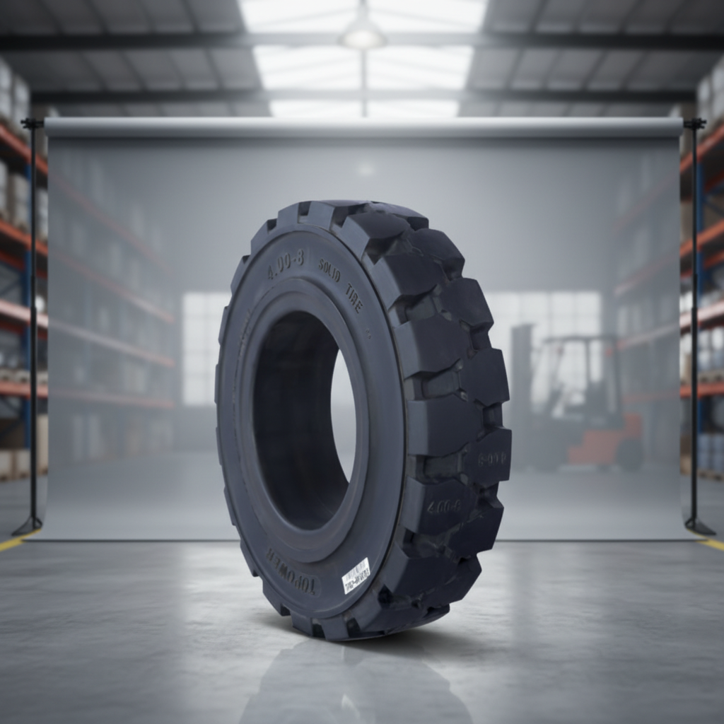4.00-8 Solid Forklift Tire for Forklift High Load Capacity Wear Resistant Explosion-Proof Maintenance Free Good Grip