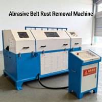 Machine à décapage de rouille par bande abrasive, machine à polir les surfaces de fil métallique de 5 mm à 25 mm, machine mécanique de détartrage de fil