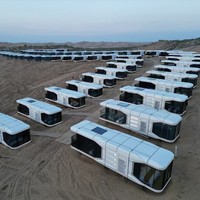 Capsule spatiale moderne de luxe, modulaire, portable, dôme de glamping, maison résistante aux ouragans, installation facile, maison de vacances, maison à 2 chambres