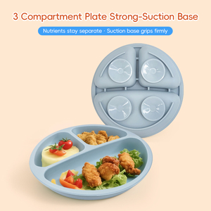 Ensemble de vaisselle d'apprentissage pour enfants, design de dessin animé, bols et ustensiles en silicone, sûrs pour les tout-petits - Product Image 5