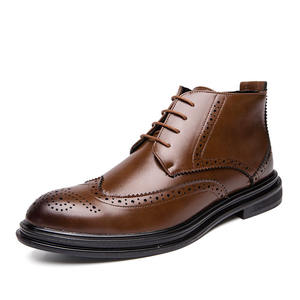 Chaussures haut de gamme avec empeigne en cuir véritable et semelle en caoutchouc antidérapante, idéales pour les affaires et les vacances - Product Image 1
