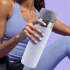 800ml Quick Flip Stainless Steel Water Bottle <strong>Flask</strong> <strong>with</strong> Push <strong>Button</strong> Locking Lid BPA Free <strong>Thermos</strong> Water Bottle - Product Image 6