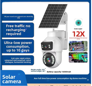 Nueva Cámara de Seguridad ICSEE con <span class=keywords><strong>Zoom</strong></span> Óptico <span class=keywords><strong>12X</strong></span> 16X, Wifi, PTZ, Domo Inalámbrico, 6MP, Doble Lente, Solar, Exterior, <span class=keywords><strong>IP</strong></span>, Video, CCTV, Vigilancia - Product Image 2