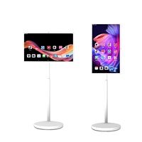 Écran intelligent portable blanc de 32 pouces, écran sans fil, mise en miroir, téléviseur mobile tout-en-un, diffusion en direct, idéal pour les meilleures amies
