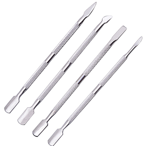 Pousse-cuticules en acier inoxydable double usage pour manucure et pédicure, outil de soin des ongles et des doigts, éliminateur de peaux mortes - Product Image 1