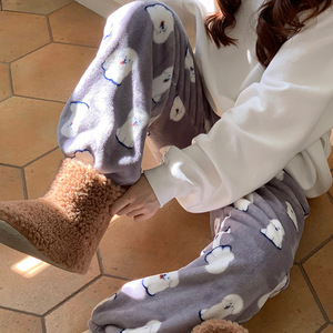 <span class=keywords><strong>Pantaloni</strong></span> <span class=keywords><strong>pigiama</strong></span> cartone animato <span class=keywords><strong>pantaloni</strong></span> di flanella da <span class=keywords><strong>donna</strong></span> corallo in <span class=keywords><strong>pile</strong></span> ispessito caldo Casual <span class=keywords><strong>pantaloni</strong></span> da casa regali di natale - Product Image 5