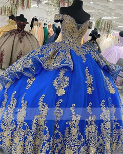 Mumuleo Modern Royal <strong>Blue</strong> Quinceanera <strong>Dresses</strong> 2023 Off Shoulder Sequin Appliques Corset Puffy Ball Gown Prom <strong>Dress</strong> Vestidos - Product Image 2