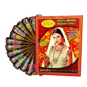 Premium Natural Bridal Mehndi Cone Box Deep Stain Henna Cones Smooth Application Pack For Marriage Festival <b>Body</b> <b>Art</b> Designs - Product Image 1