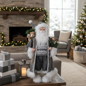 Figura Decorativa de Santa Claus Grande, Color <span class=keywords><strong>Blanco</strong></span>, Estilo Nórdico, para Chimenea, Venta al Por Mayor - Product Image 2