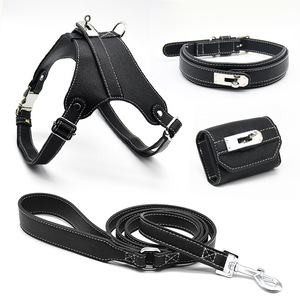 Custom Logo Luxury <b>Leather</b> <b>Harness</b> Set - Adjustable for All Dog Breeds - Product Image 5