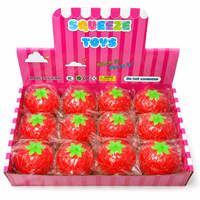 Jouet anti-stress en forme de fraise mignon, mini-balle souple en TPR, jouet de décompression anti-anxiété, jouet sensoriel unisexe à partir de 14 ans