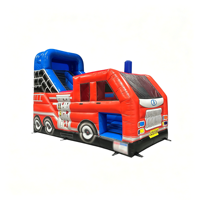 FAN BOUNCE Toboggan gonflable commercial extérieur en PVC pour camion de pompiers