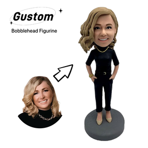 リアルなポリマークレイ製カスタムボブルヘッド、思い出のためのカスタムヘアスタイル付き - Product Image 5