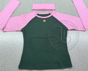 Loungewear Set wanita, kemeja lengan panjang katun lembut Logo kustom dengan celana berkobar 2 potong untuk wanita - Product Image 2