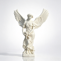 Statue d'ange en résine, sculpture féminine ailée en fibre de verre, couleur personnalisée, design personnalisé, aménagement paysager extérieur, jardin, cour