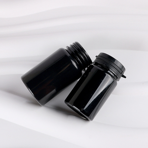 200ml / 225ml / 300ml Plastic Bottles Black plastic Packaging jar with Tear-Off Cap for Tablets, and Health <b>Supplements</b> - Product Image 3