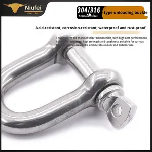 Grillete de elevación de acero inoxidable 304 con anillo en D de ojo, para cuerda de alambre y cadena, con forma de U y <span class=keywords><strong>herradura</strong></span> - Product Image 4