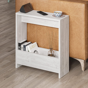 Mesa auxiliar con revistero para sala de estar y oficina Mesa auxiliar con revistero Mesa auxiliar de madera estrecha para sala de estar - Product Image 2