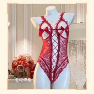 Body en dentelle rouge tissé Golden Shuttle, lingerie push-up transparente, vêtements intimes pour femmes 017 - Product Image 1