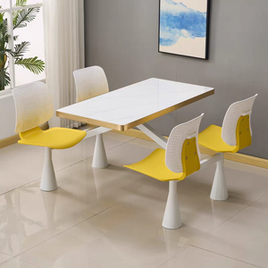 High-End Rectangular Dining <strong>Table</strong> and Chair Set for School <strong>Canteens</strong>, Staff, and Factories - 4-Person Integrated Stone <strong>Table</strong> - Product Image 5