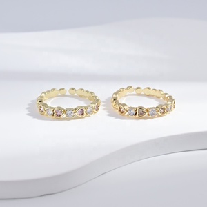 custom plata s925 silver girls summer small fine <b>ring</b> 2026 colored stone <b>stacking</b> 18k gold plated zircon bow flower cheap <b>rings</b> - Product Image 1