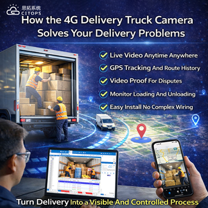 Caméra embarquée 4G avec GPS, enregistreur vidéo mobile, surveillance vidéo en temps réel, système de caméra pour flotte de camions de livraison - Product Image 6