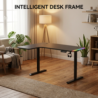 Bureau de jeu et d'apprentissage AOR au design moderne en L, silencieux, avec mémoire, relevable, pour e-sport, avec effets RGB multiples, vente en gros usine