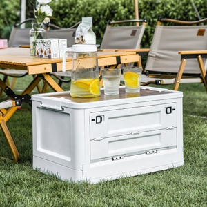 Kworld Chất Lượng Cao 59L PP + ABS Phía Trước Mở Có Thể Gập Lại Nhựa Lưu Trữ Hộp Kích Thước Lớn Với Gỗ Bìa - Product Image 1