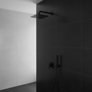 Kamalu KAM-ARTE NERO 40cm braccino doccia NERO da parete Set Hardware per soffione doccia - Product Image 3