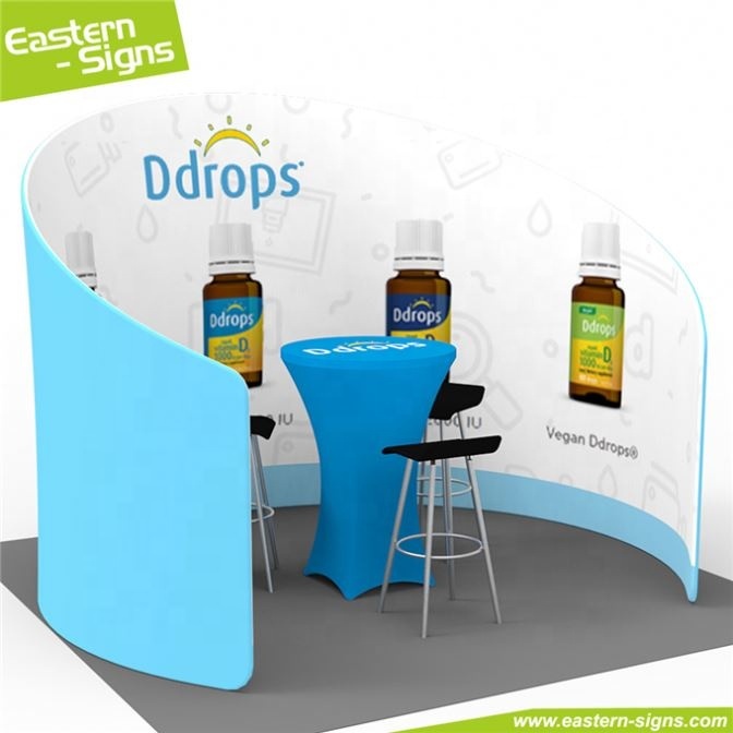 Moderne en aluminium polyester affichage stand debout stand d'exposition modulaire de location