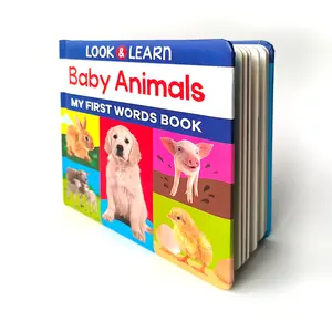 Baby educational animal book illustrators my first words book bedtime story books recycled paper printing