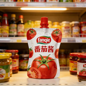 Bolsa de Plástico de Aluminio de Grado Alimenticio de 300 ml, a Prueba de Fugas, con Sellado Térmico, Bolsa con Boquilla para Salsa de Tomate, Mermelada, Ensalada - Product Image 4