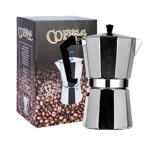 Moka Pot Classique Grande Capacité pour Cafetière Italienne, 3 Tasses d'Espresso, en Aluminium Argenté avec Couvercle - Product Image 1