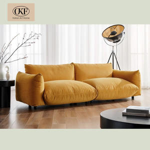 OKF премиум качества европейский стиль 2-местный Оранжевый диван для дивана удобная мебель для гостиной для вилл - Product Image 1