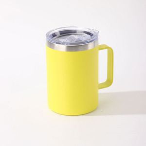 Custom Print Logo Colorful Double Wall 14oz 15oz 16oz <b>Sliding</b> Lid Tumbler Vacuum Insulated Coffee Mug Cups with Handle - Product Image 4
