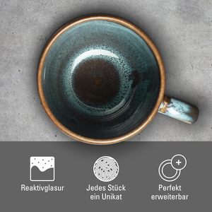 Taza de Café de Cerámica Hecha a Mano, Estilo Nórdico, con Esmalte Reactivo, para Primavera/Verano, Taza de Leche de Cerámica con Detalles Metálicos - Product Image 5
